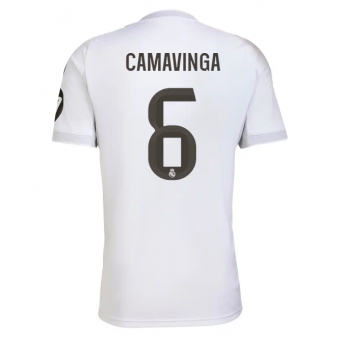 Real Madrid Eduardo Camavinga #6 Maglia Gara Casa Repliche 2025-26 Maniche Corte